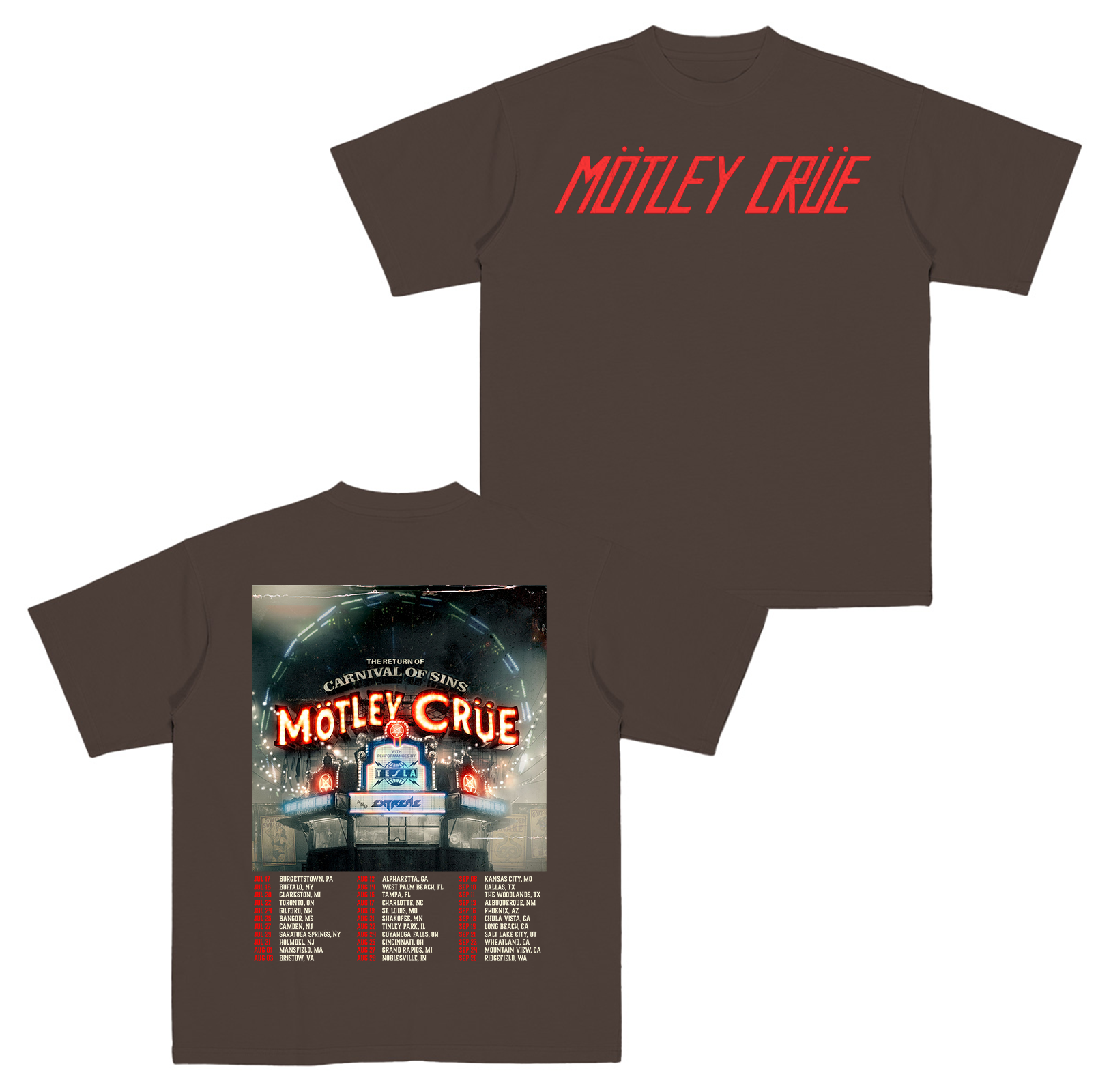 Motley Crue Carnival Of Sins Tour 2026 Cotton Unisex T-shirt
