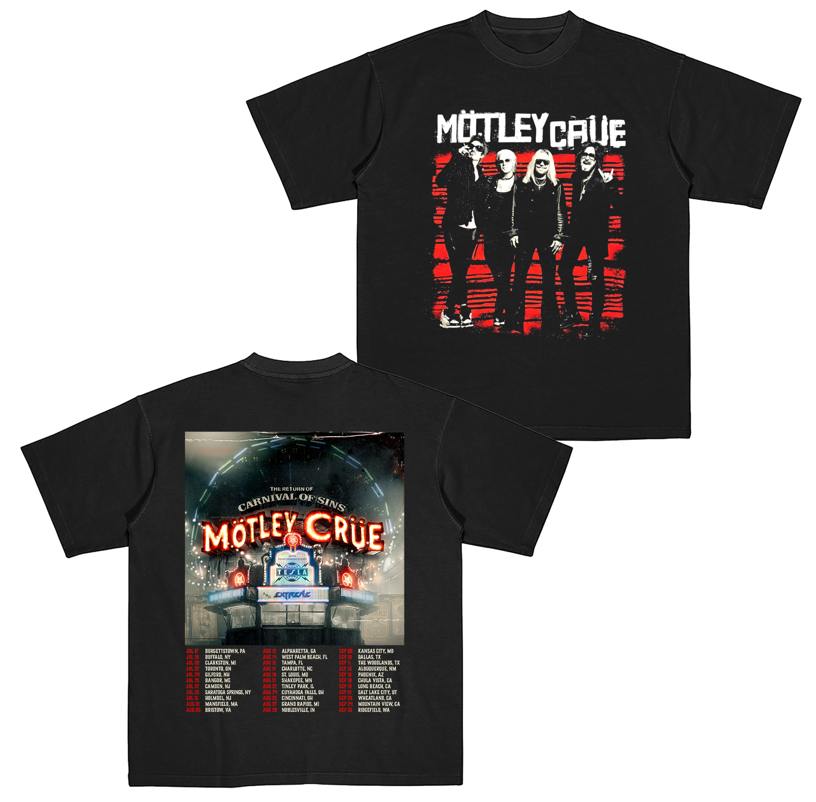 Motley Crue Carnival Of Sins Tour 2026 Cotton Unisex T-shirt