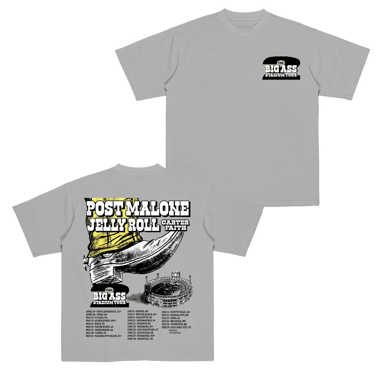 Post Malone The Big Ass Stadium Tour 2026 Cotton Unisex T-shirt