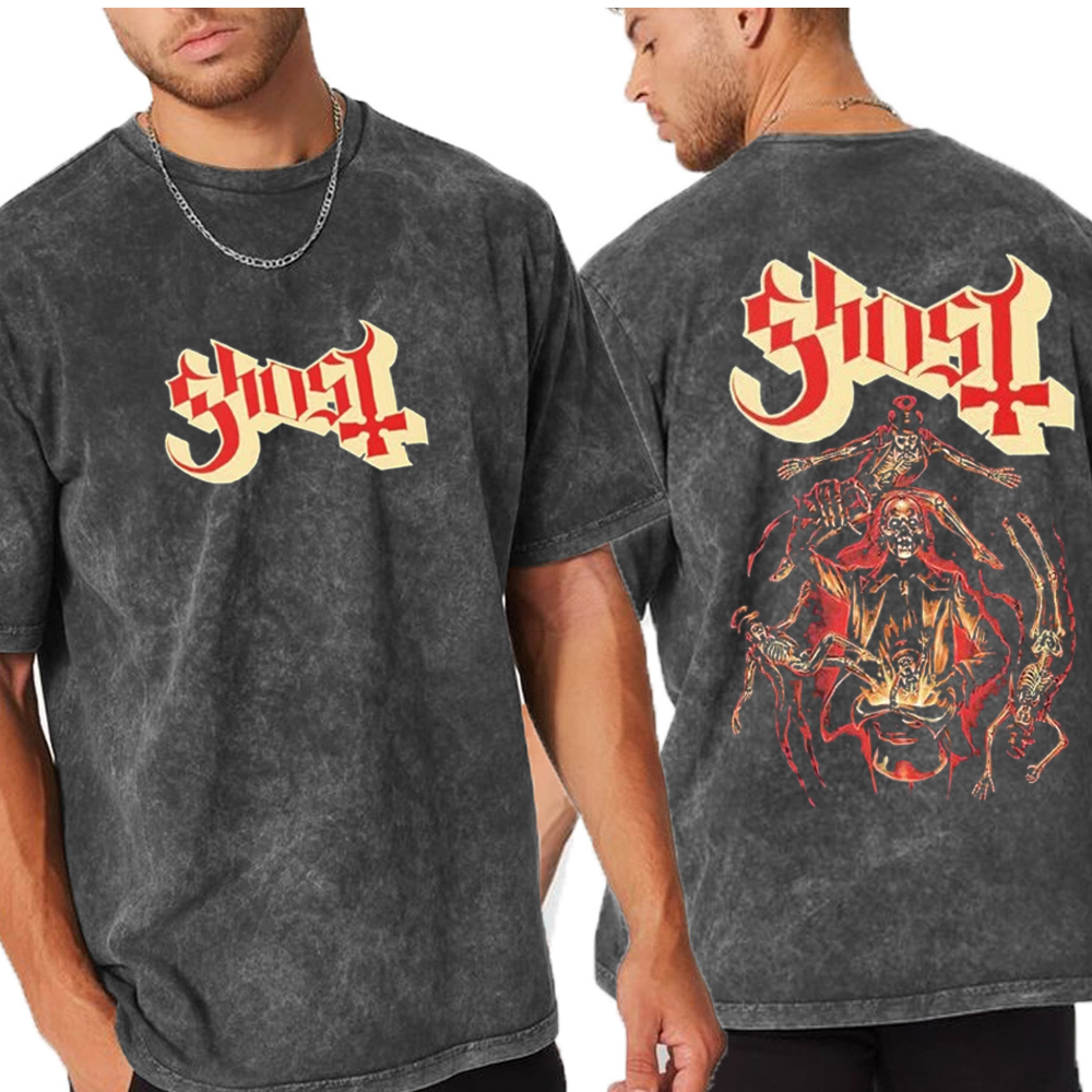 Ghost Magician Noah Cutter Meihoff Magic Skeletons Unisex Washed T-Shirt