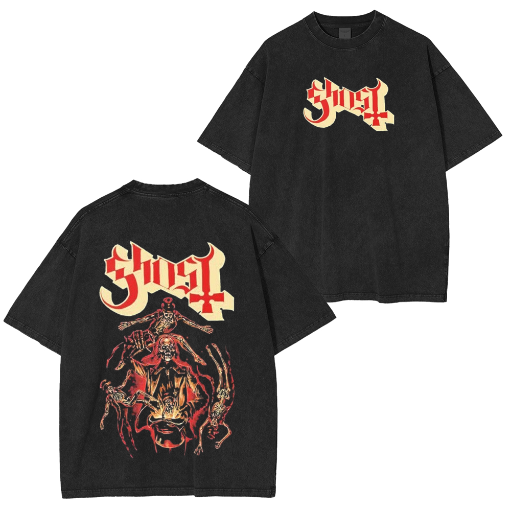 Ghost Magician Noah Cutter Meihoff Magic Skeletons Unisex Washed T-Shirt