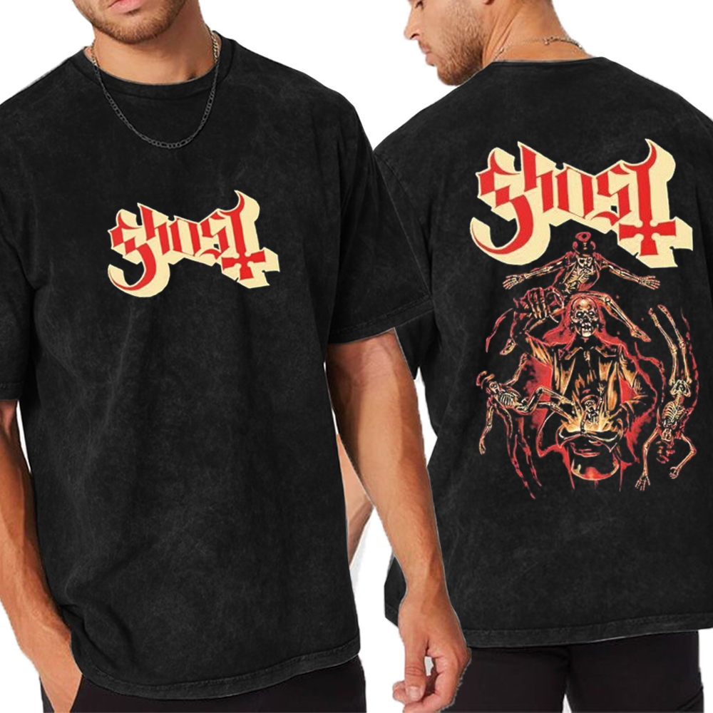 Ghost Magician Noah Cutter Meihoff Magic Skeletons Unisex Washed T-Shirt