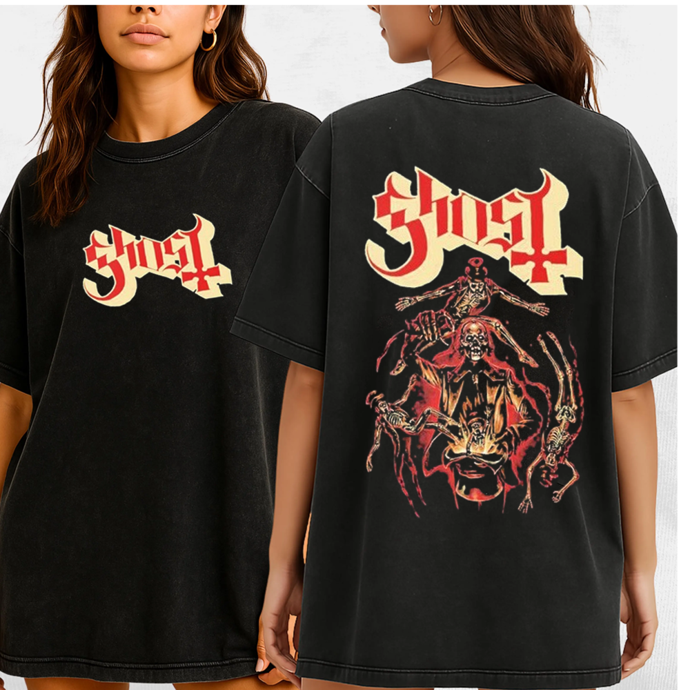 Ghost Magician Noah Cutter Meihoff Magic Skeletons Unisex Washed T-Shirt