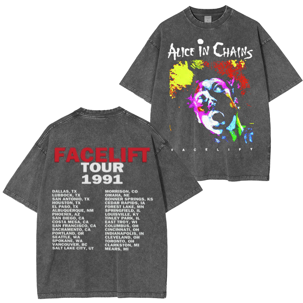 ALICE IN CHAINS - 'Facelift'  Washed Unisex T-Shirt