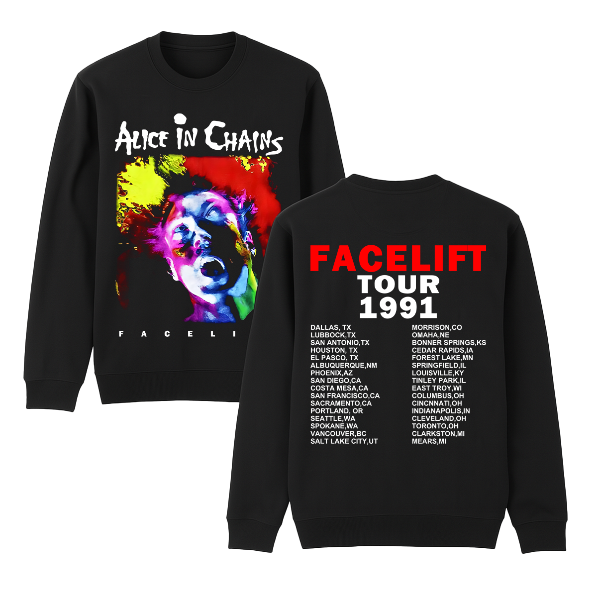 ALICE IN CHAINS Facelift Cotton Unisex Crewneck Sweatshirt