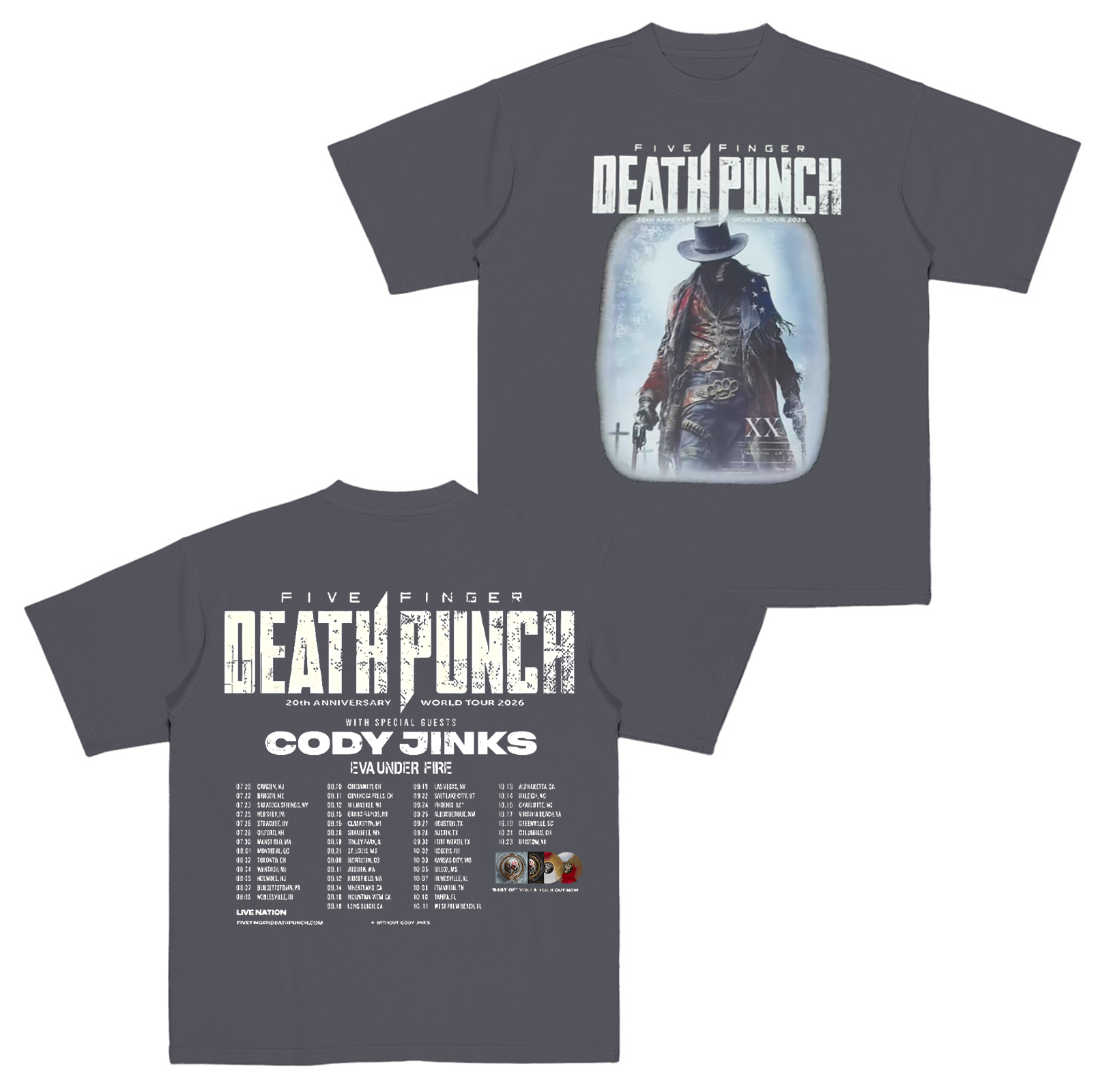 Five Finger Death Punch 20th Anniversary World Tour 2026 Cotton Unisex T-shirt