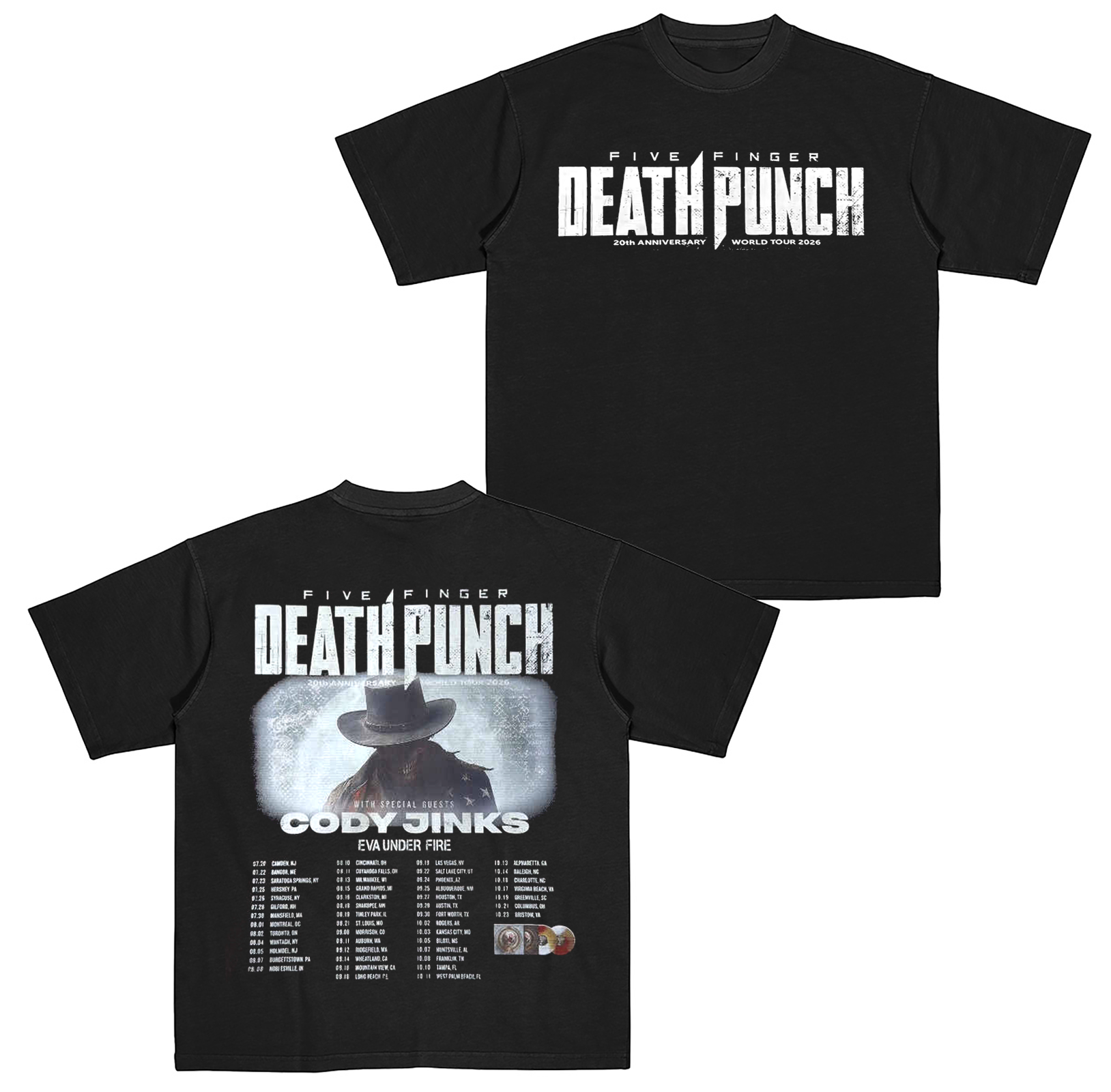 Five Finger Death Punch 20th Anniversary World Tour 2026 Cotton Unisex T-shirt