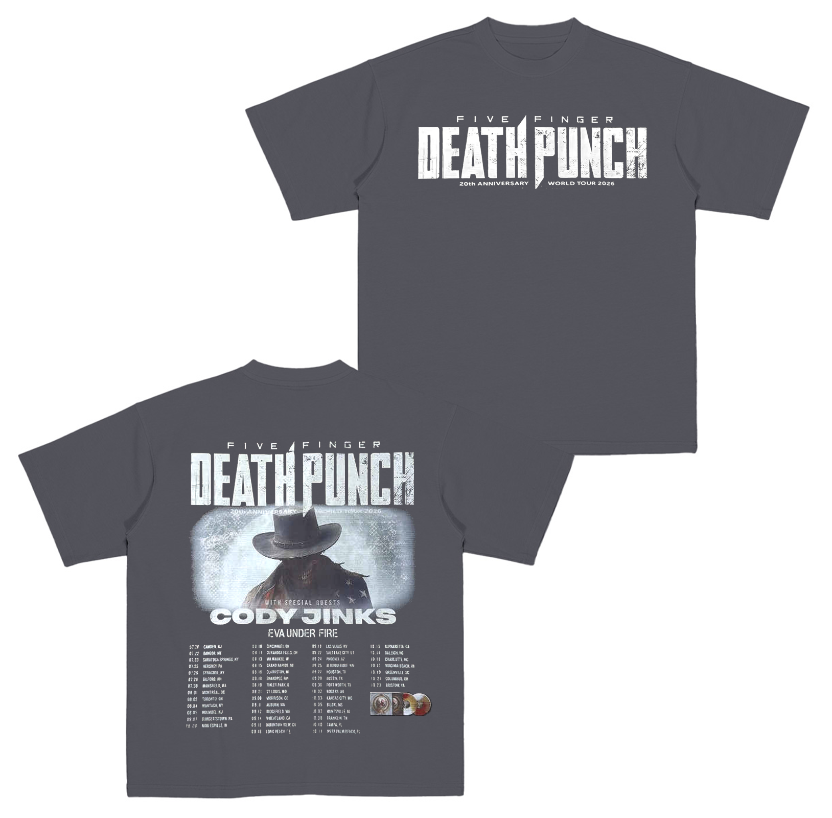 Five Finger Death Punch 20th Anniversary World Tour 2026 Cotton Unisex T-shirt