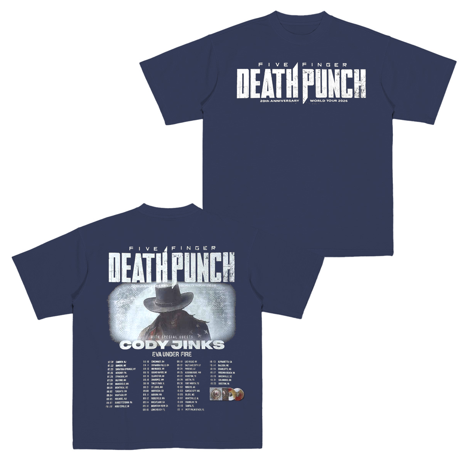 Five Finger Death Punch 20th Anniversary World Tour 2026 Cotton Unisex T-shirt