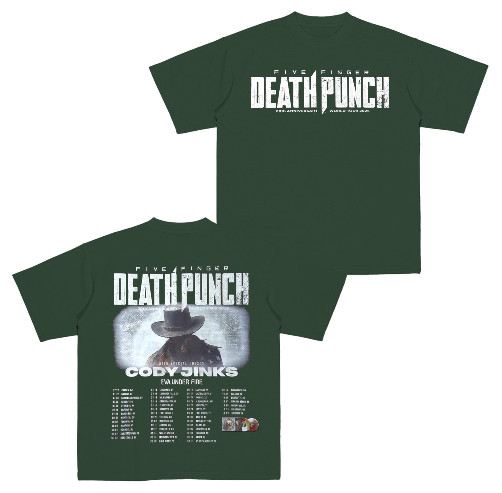 Five Finger Death Punch 20th Anniversary World Tour 2026 Cotton Unisex T-shirt