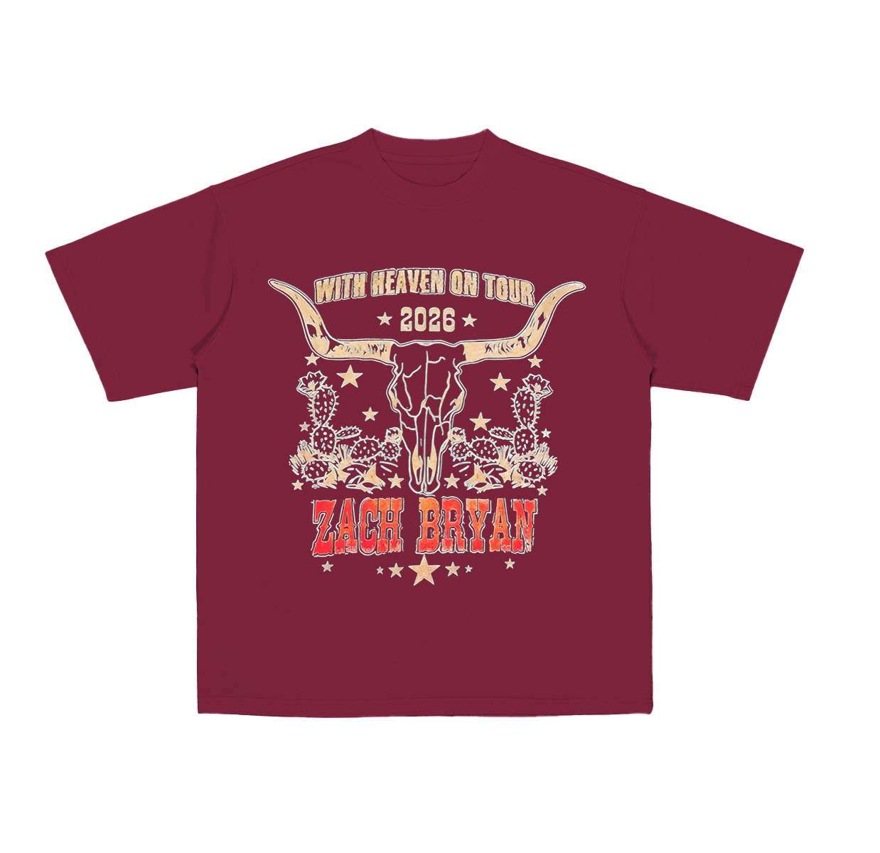 Zach Bryan With Heaven On Tour 2026 Cotton Unisex T-shirt