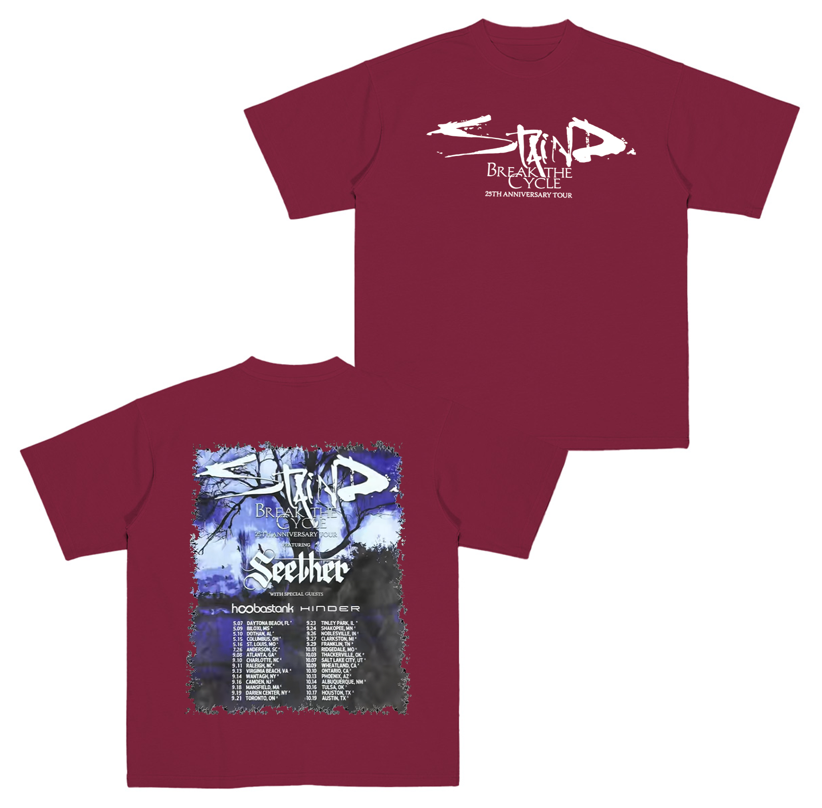 Staind 25th Anniversary Tour Cotton Unisex T-shirt