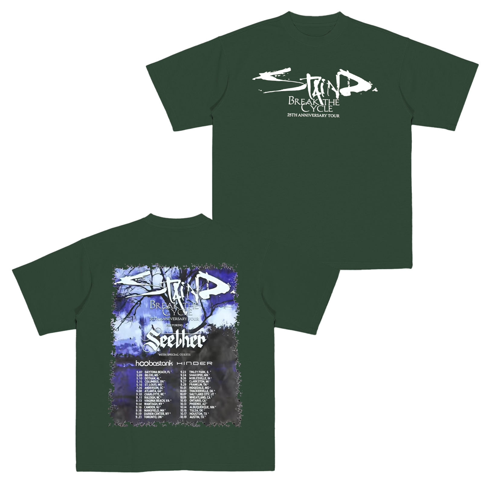 Staind 25th Anniversary Tour Cotton Unisex T-shirt