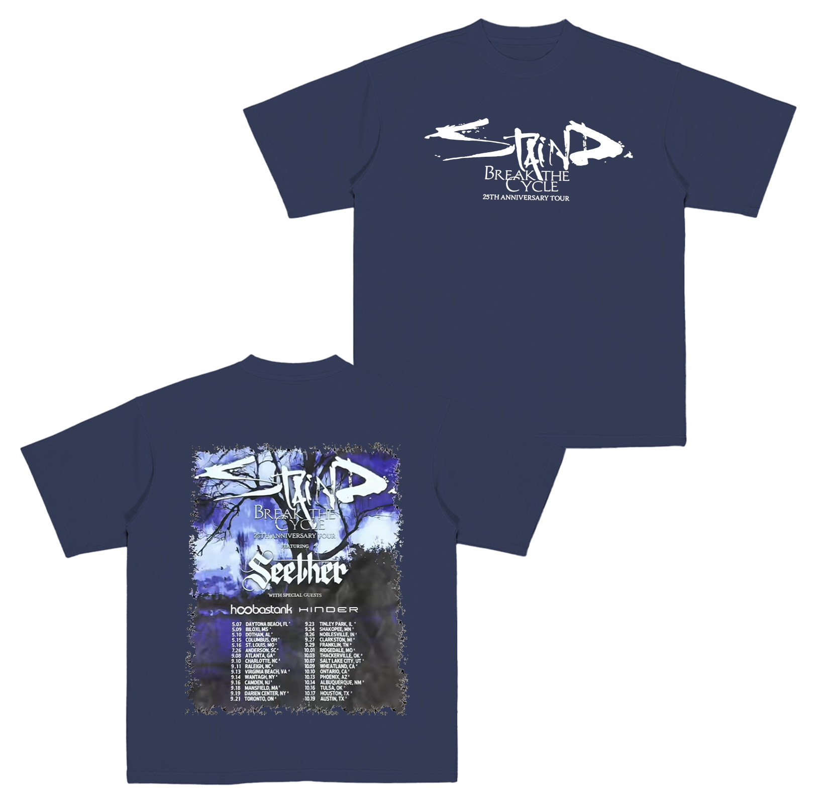 Staind 25th Anniversary Tour Cotton Unisex T-shirt
