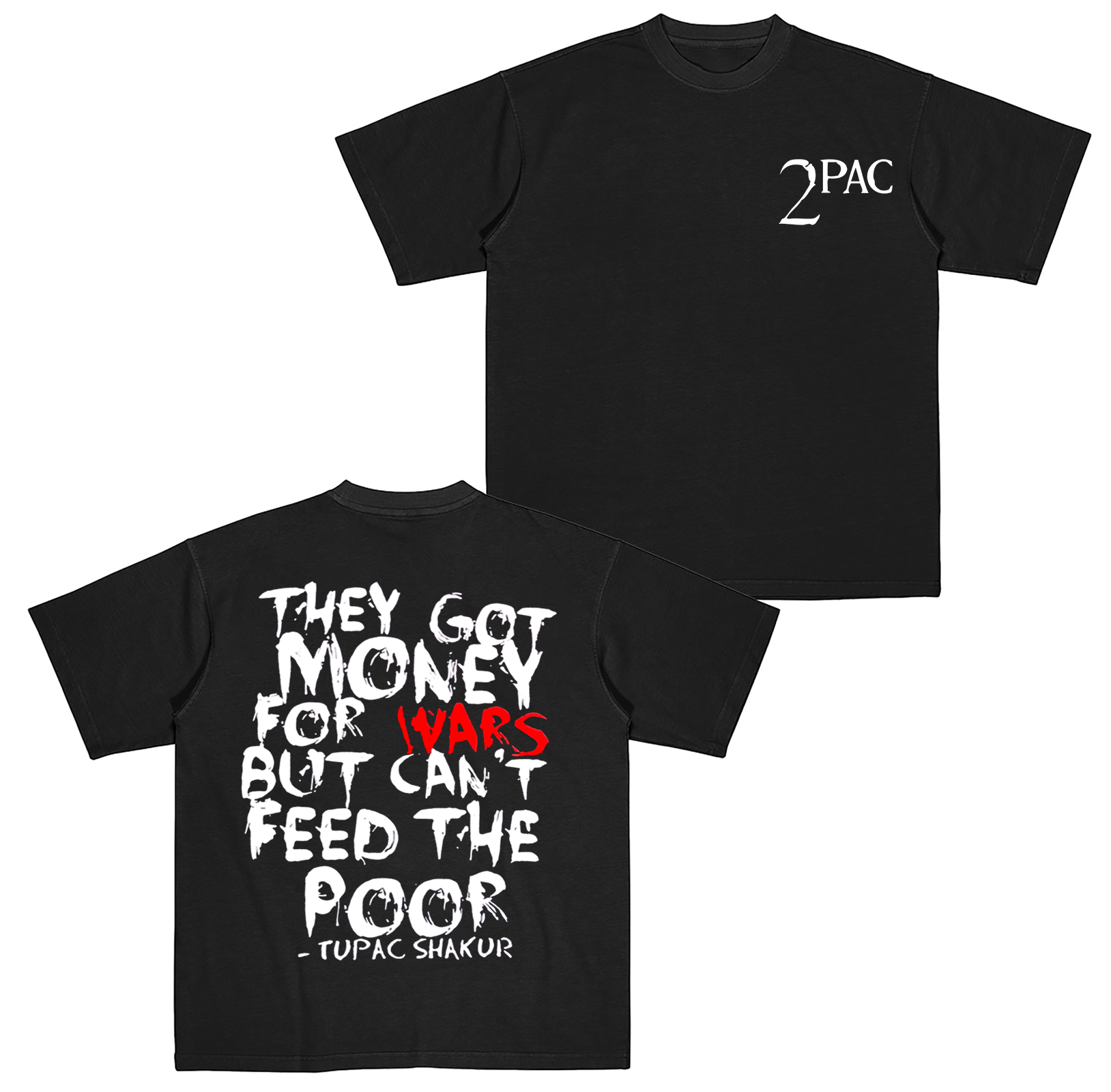 They got money for wars, but can't feed the poor - Tupac Shakur Cotton Unisex T-shirt