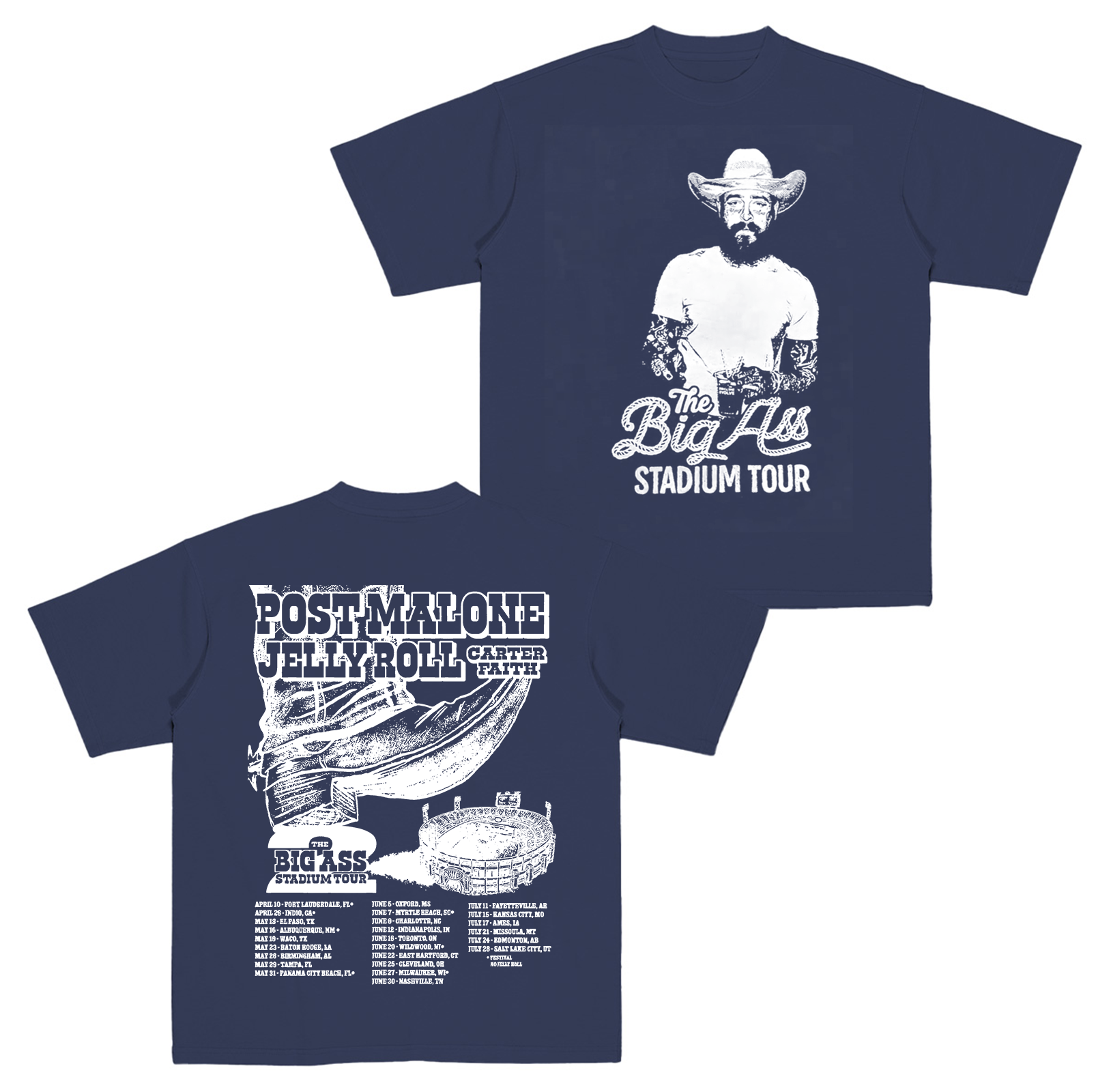 Post Malone,The Big Ass Stadium Tour Cotton Unisex T-shirt