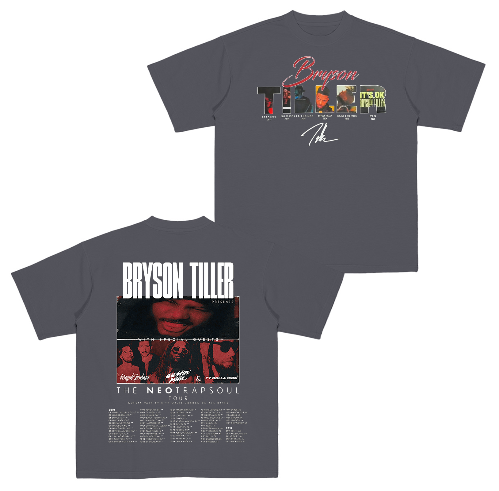 Bryson Tiller 2026 Tour Graphic Cotton Unisex T-shirt