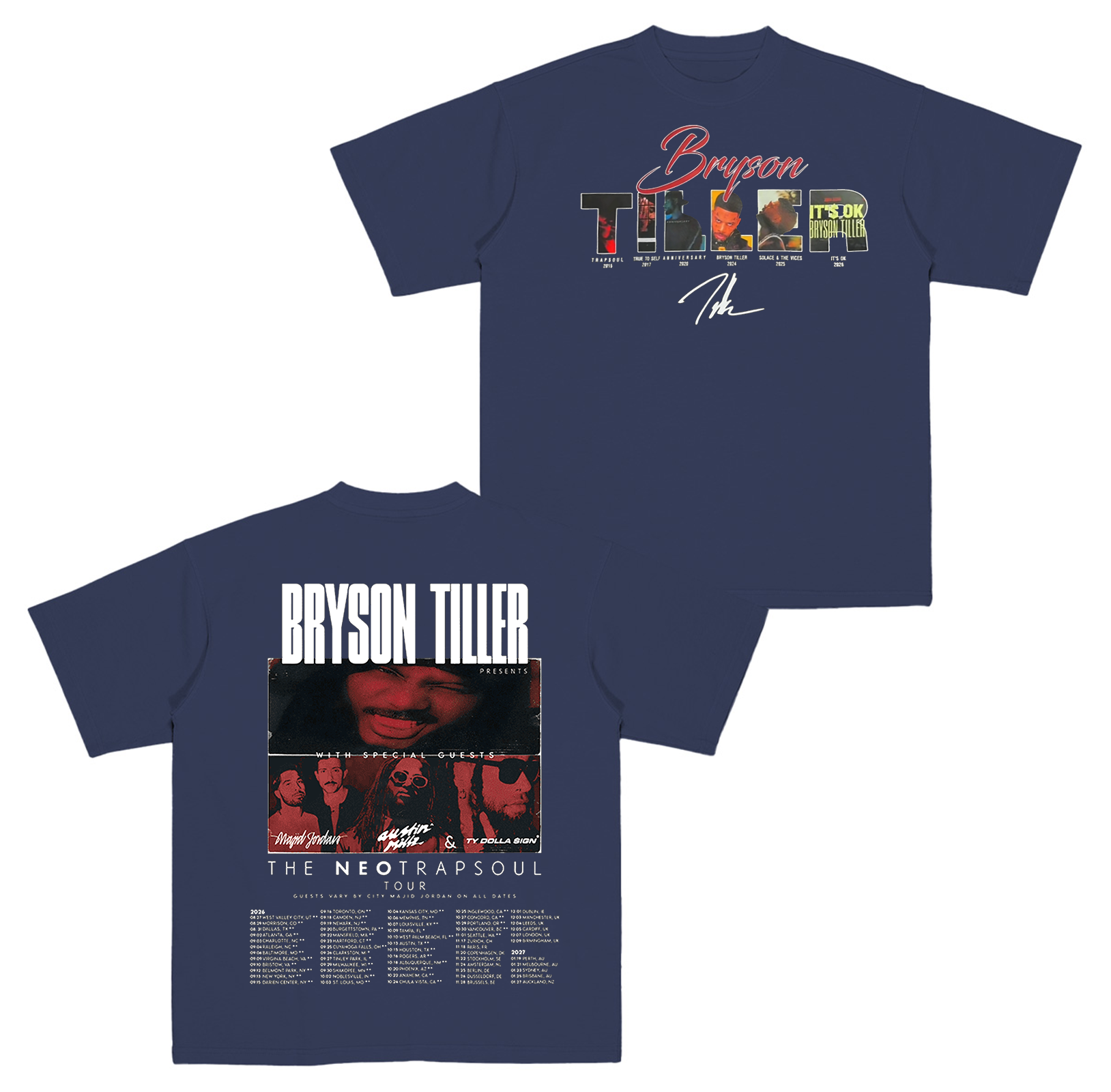 Bryson Tiller 2026 Tour Graphic Cotton Unisex T-shirt