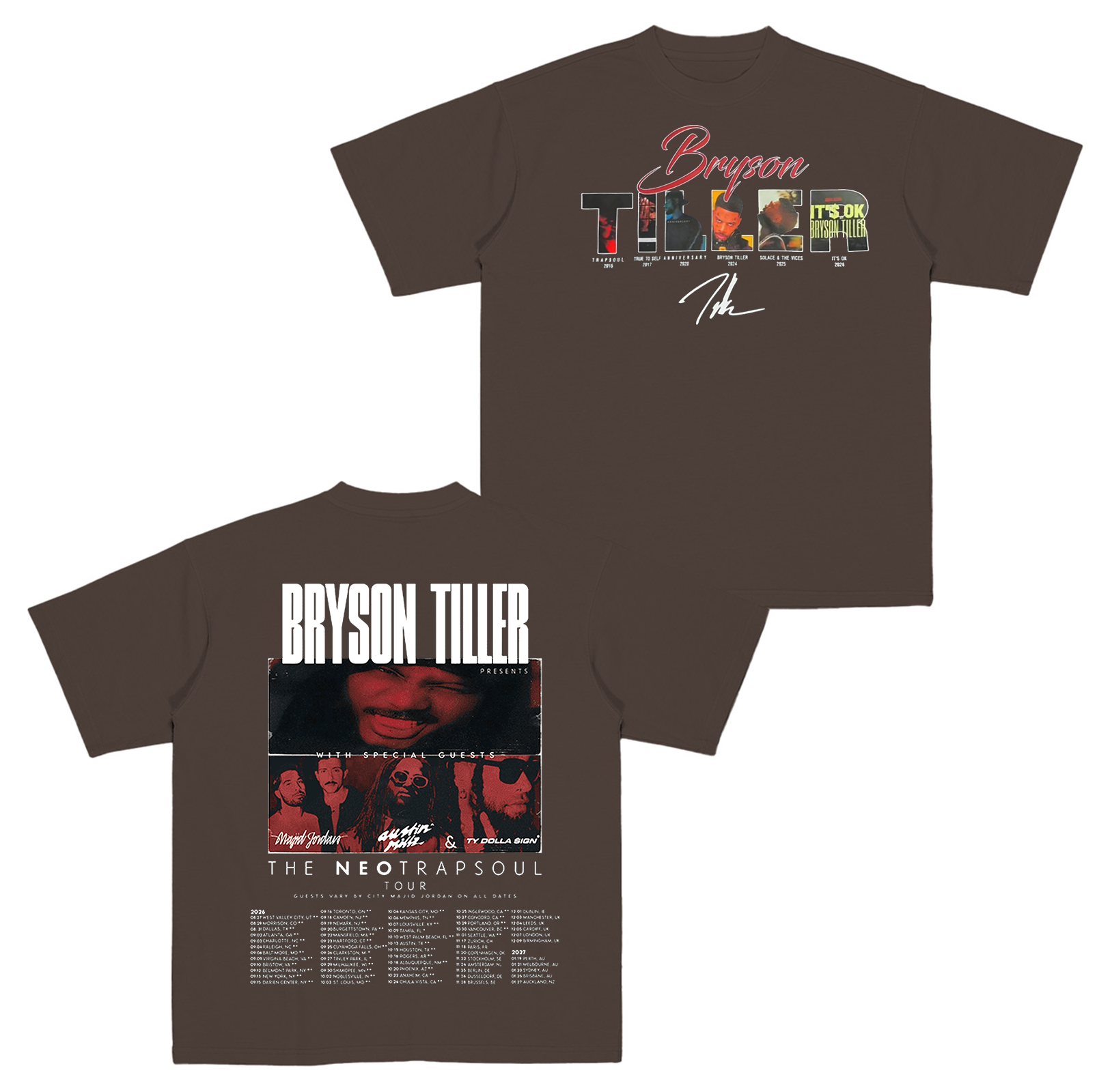Bryson Tiller 2026 Tour Graphic Cotton Unisex T-shirt