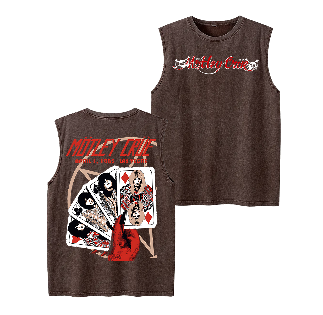 Motley Crue Vintag Unisex Washed Tank Top