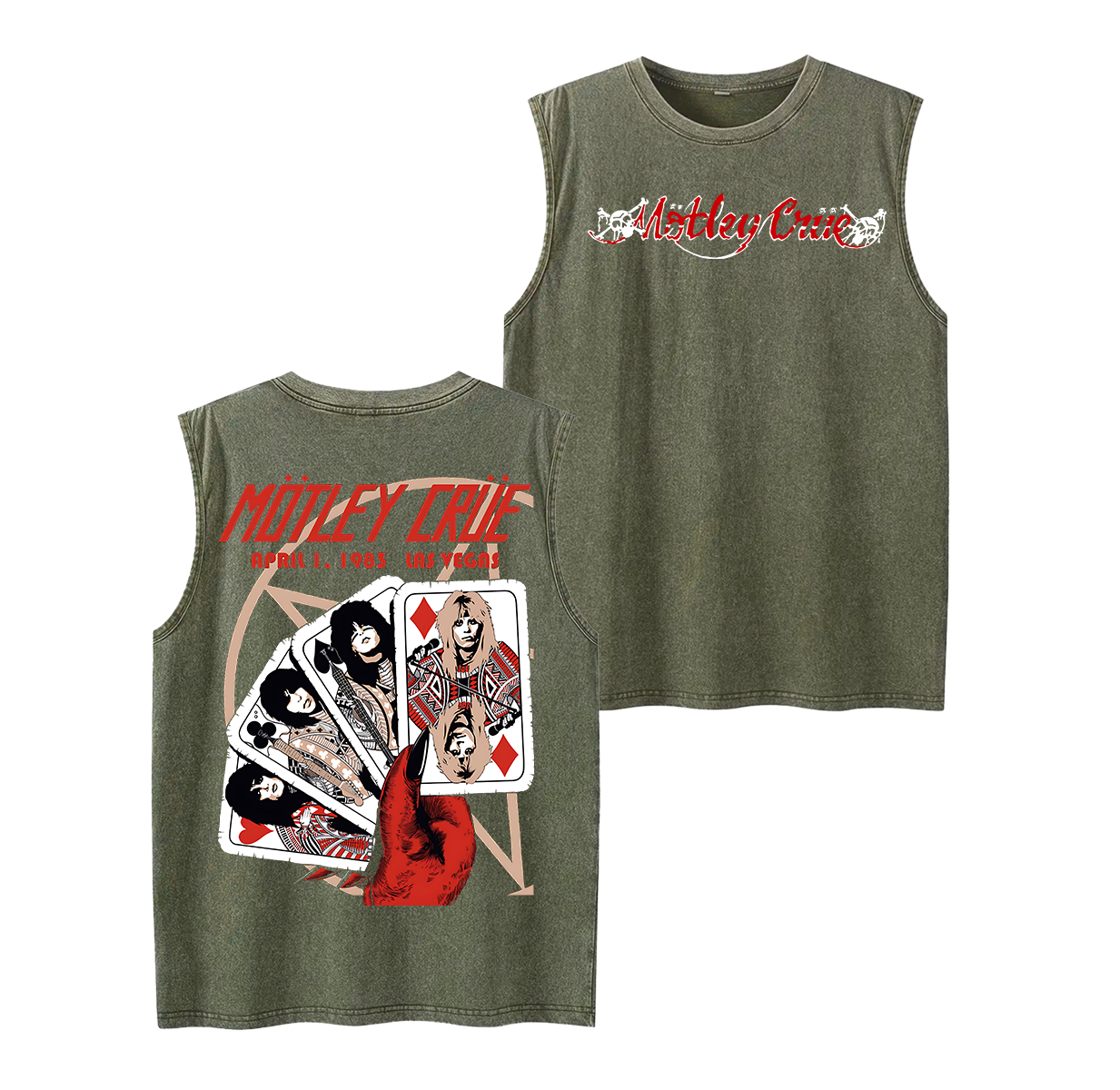 Motley Crue Vintag Unisex Washed Tank Top