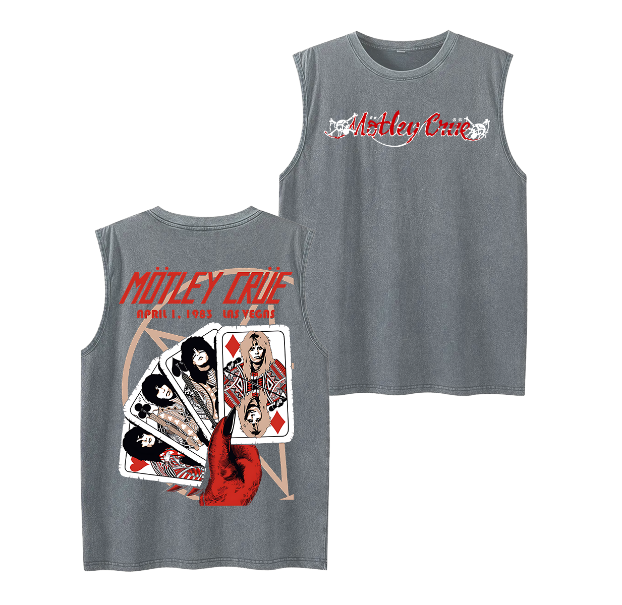 Motley Crue Vintag Unisex Washed Tank Top