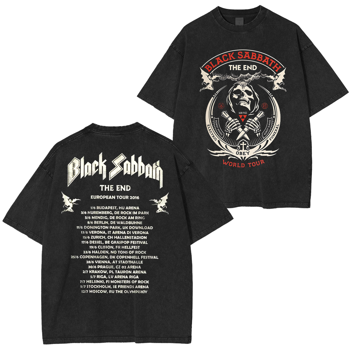 Black Sabbath OzzyOsbourne Vintage Washed Unisex T-Shirt
