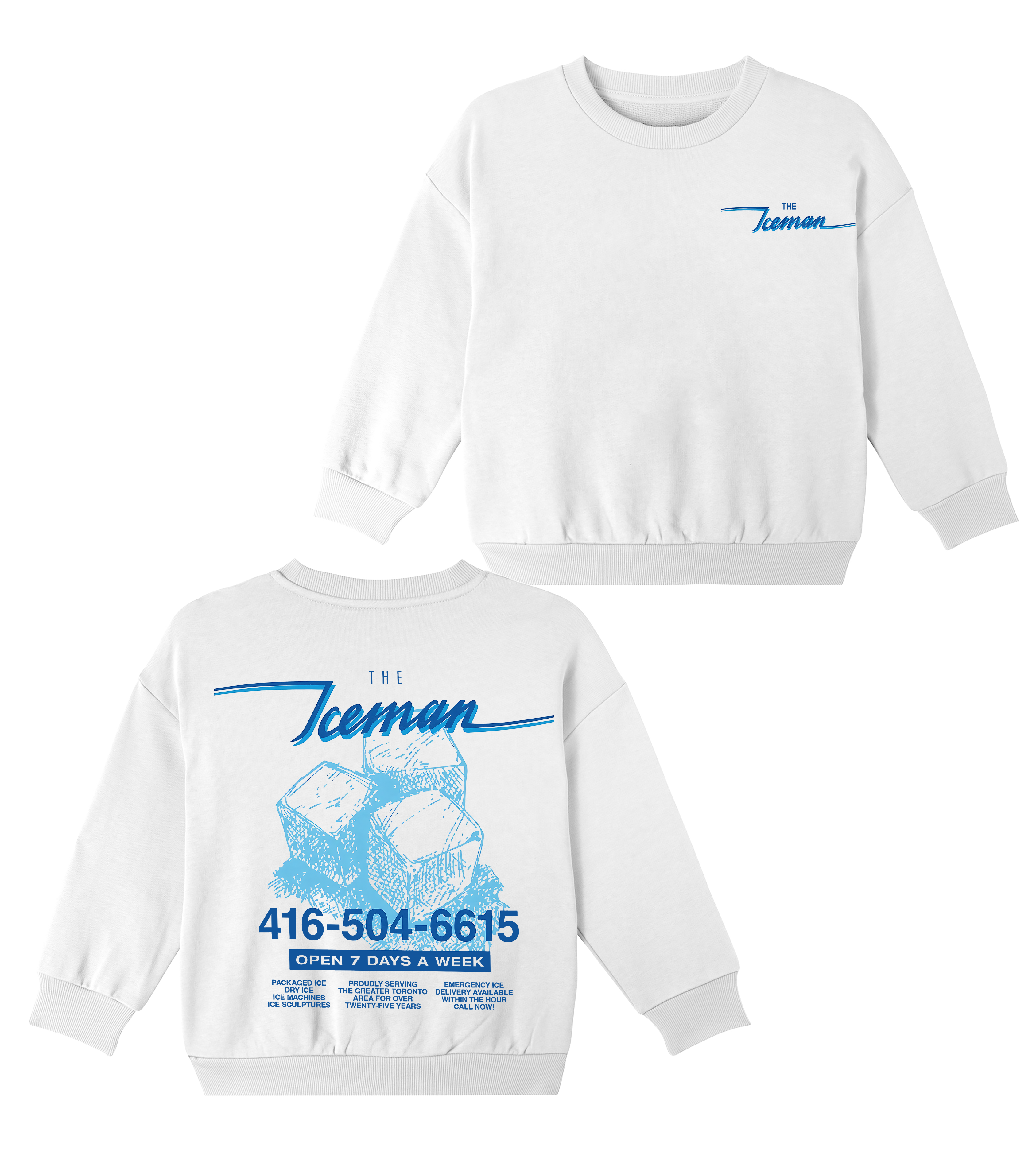 Vintage Iceman Cubes Drake fan Cotton Unisex Kids Crewneck Sweatshirt