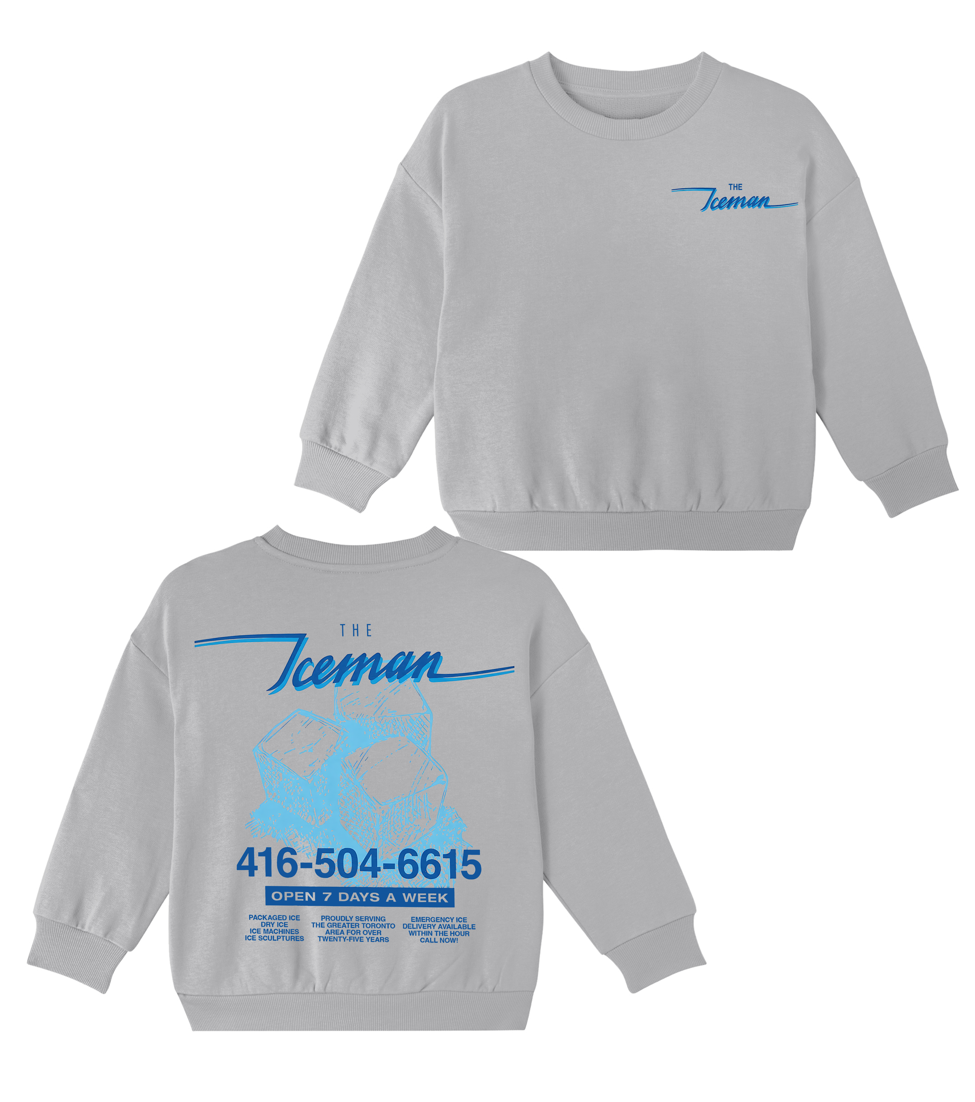 Vintage Iceman Cubes Drake fan Cotton Unisex Kids Crewneck Sweatshirt