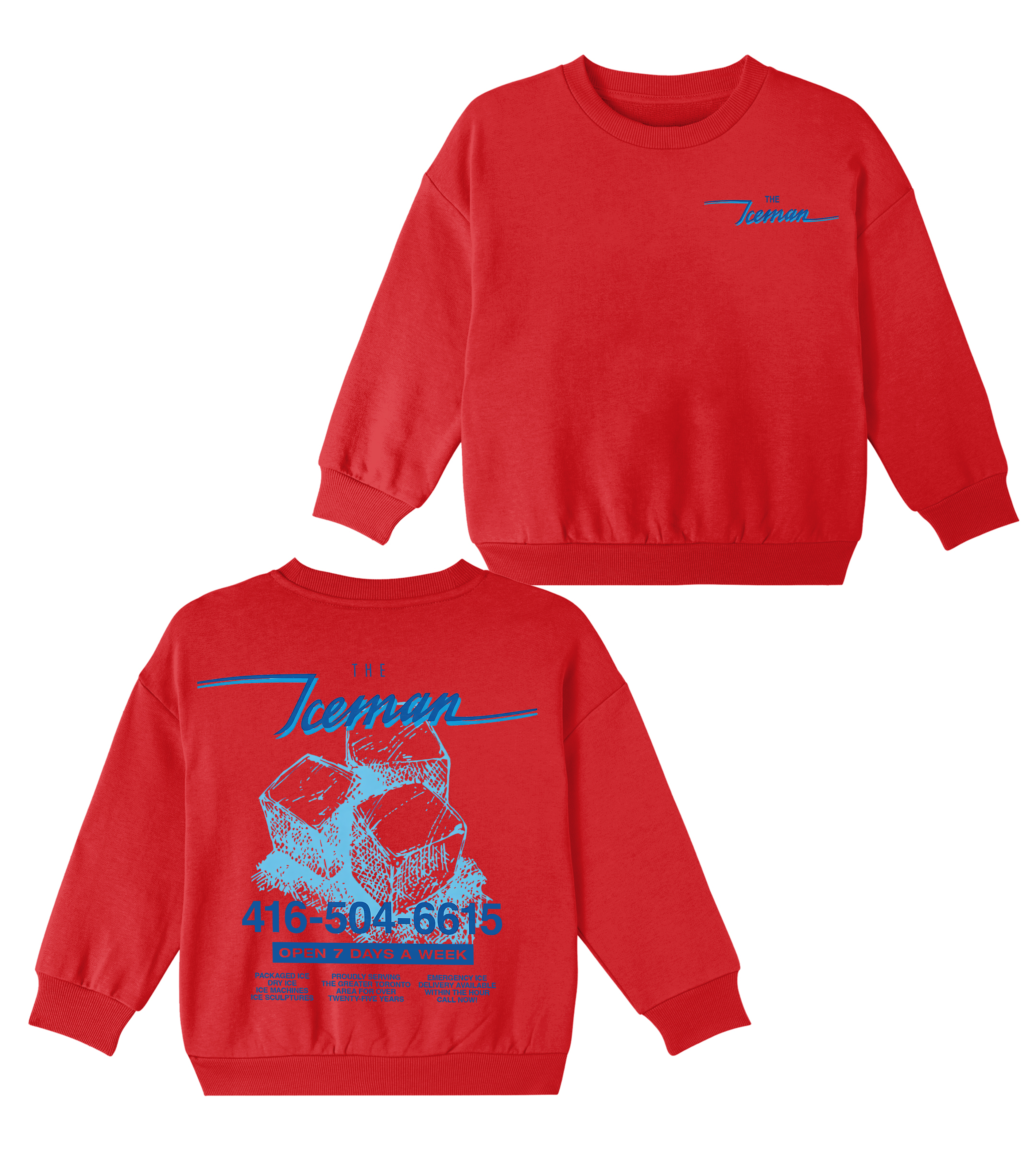 Vintage Iceman Cubes Drake fan Cotton Unisex Kids Crewneck Sweatshirt