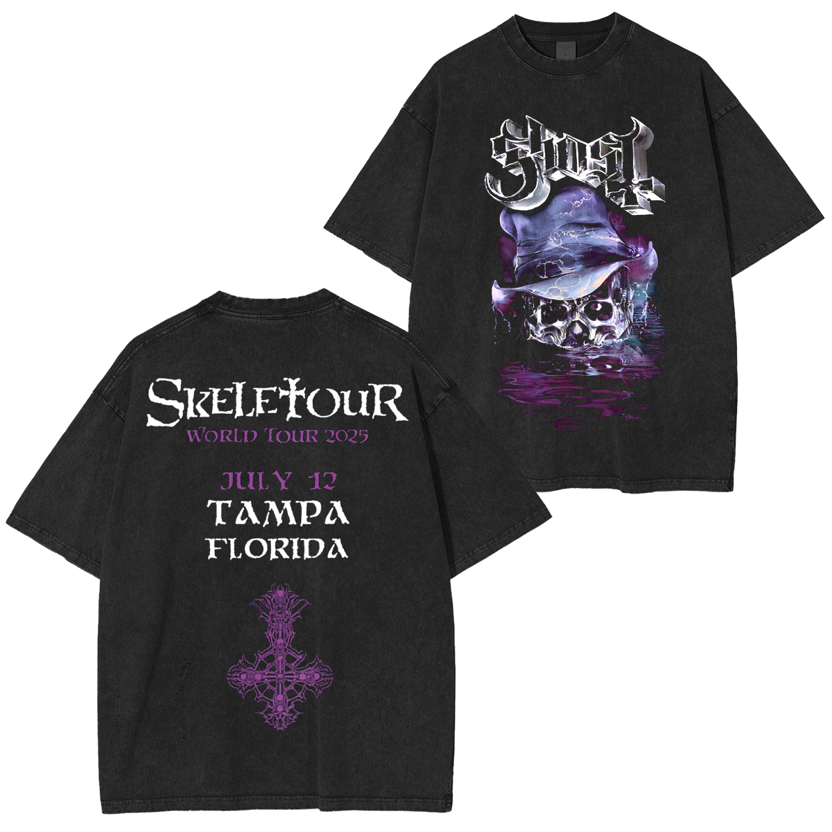 Ghost Band Skele Tour 2025 Washed Unisex T-Shirt