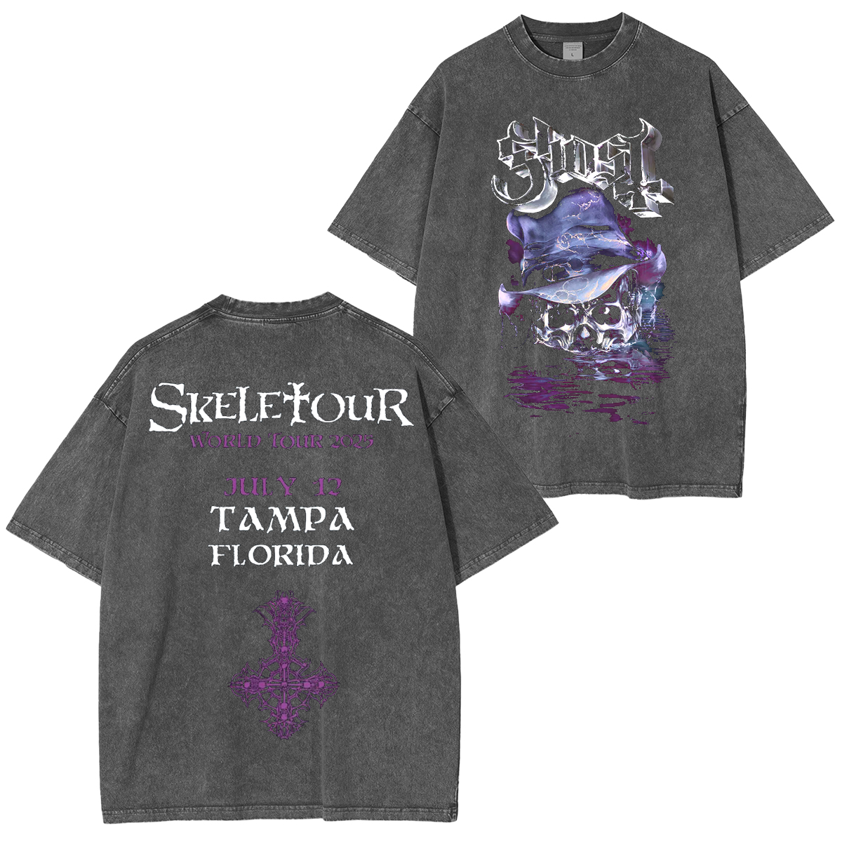 Ghost Band Skele Tour 2025 Washed Unisex T-Shirt