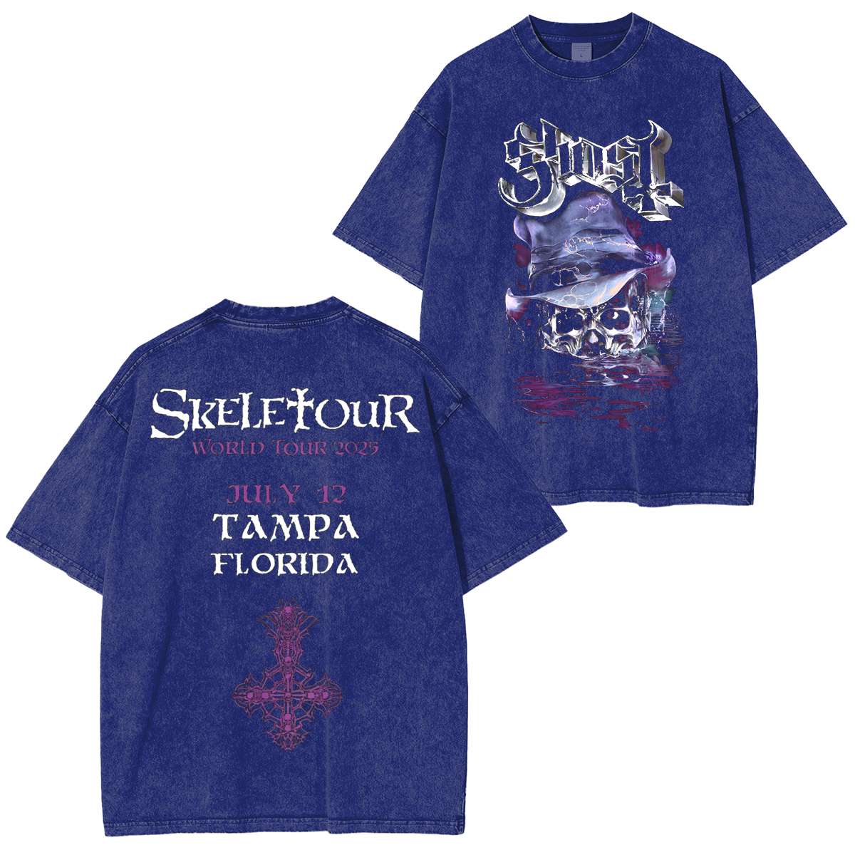 Ghost Band Skele Tour 2025 Washed Unisex T-Shirt