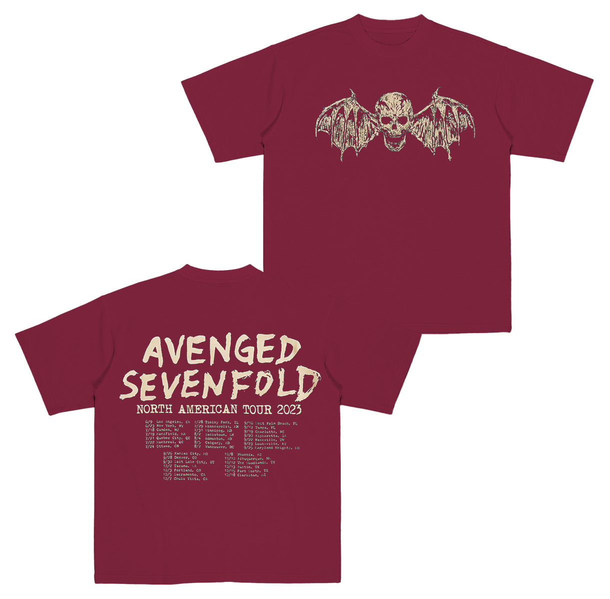 Avenged Sevenfold North American Tour Cotton Unisex T-shirt