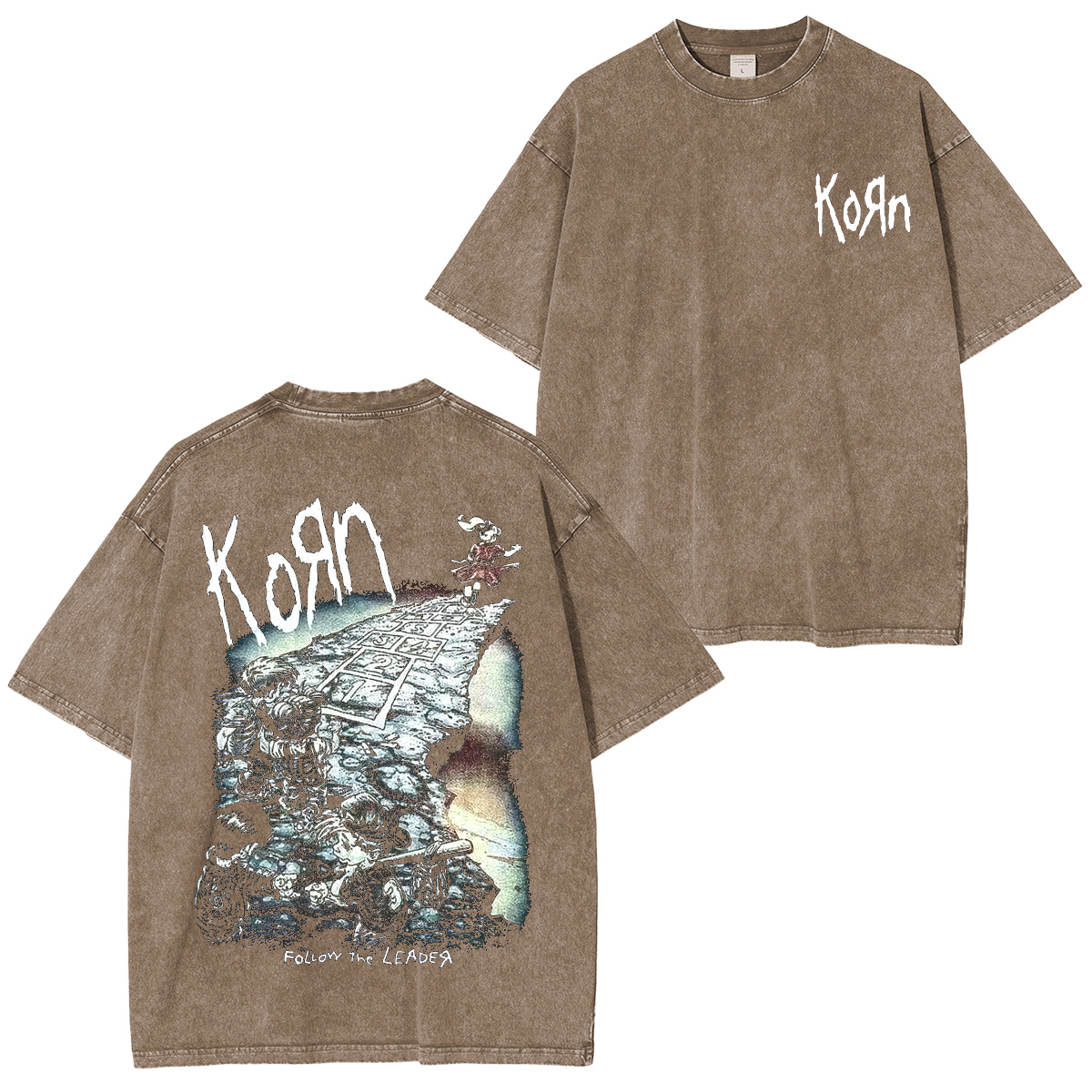 Vintage KORN 90's Follow The Leader Metal Band Washed Unisex T-Shirt