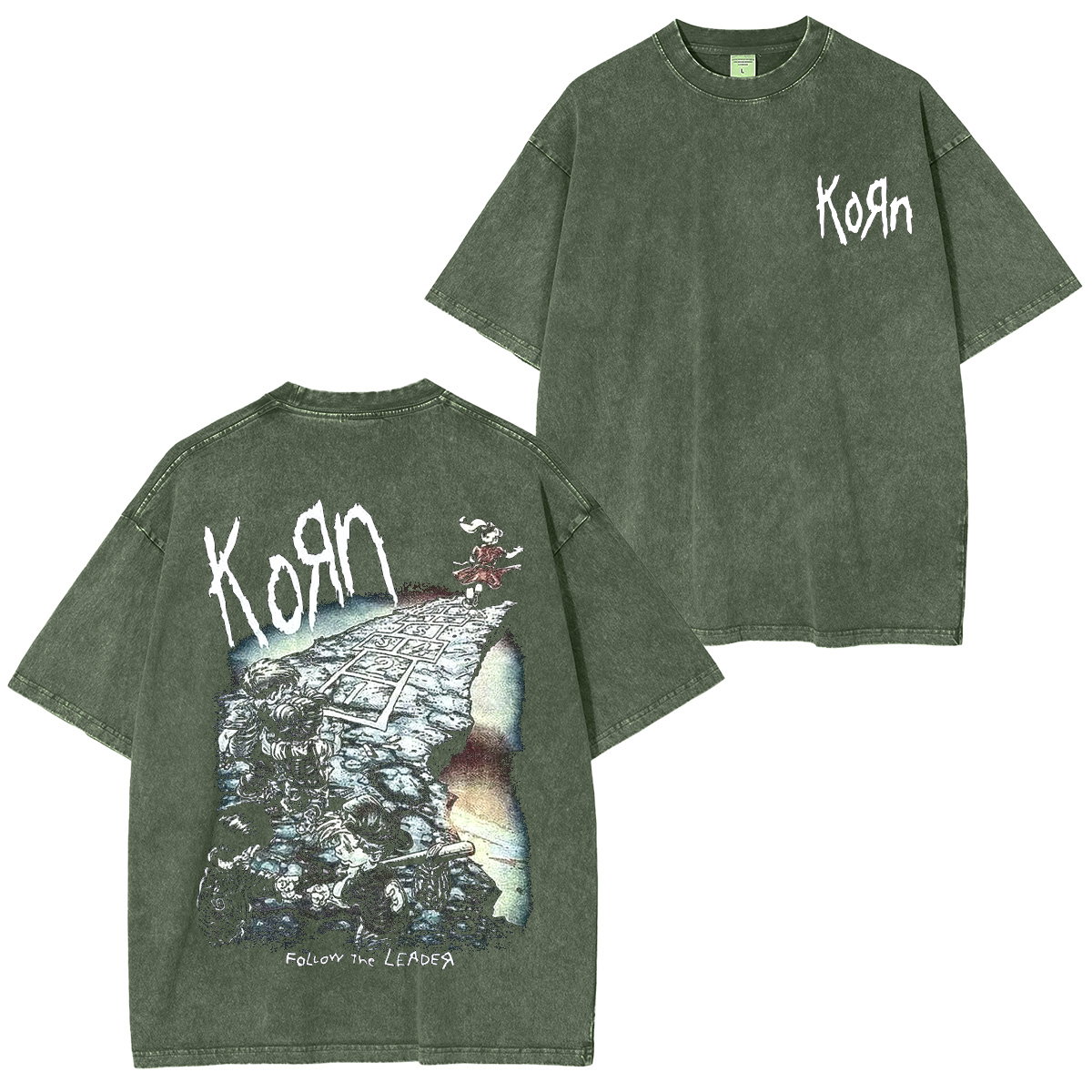 Vintage KORN 90's Follow The Leader Metal Band Washed Unisex T-Shirt