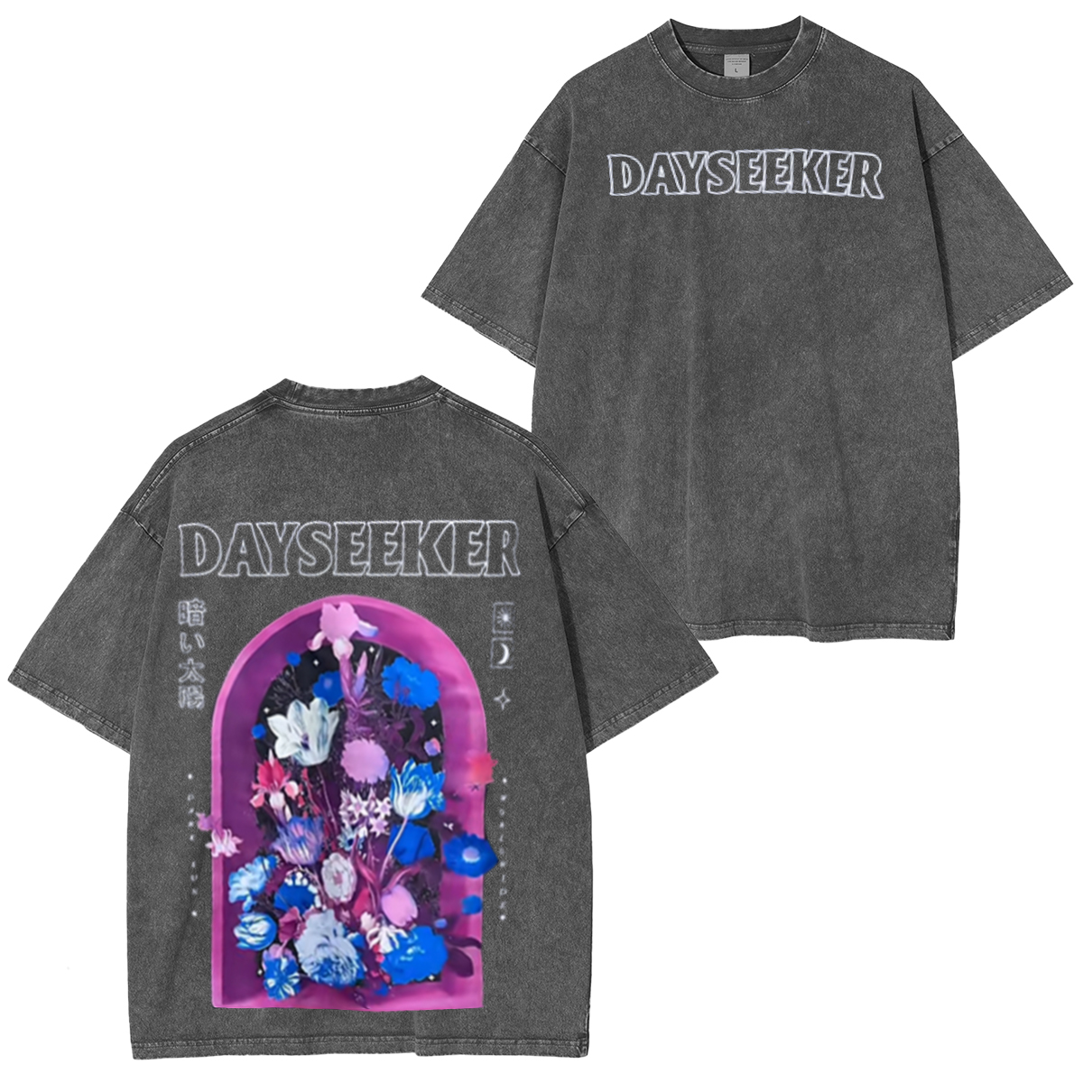 Dayseeker Floral Window Double Printed Washed Unisex T-Shirt