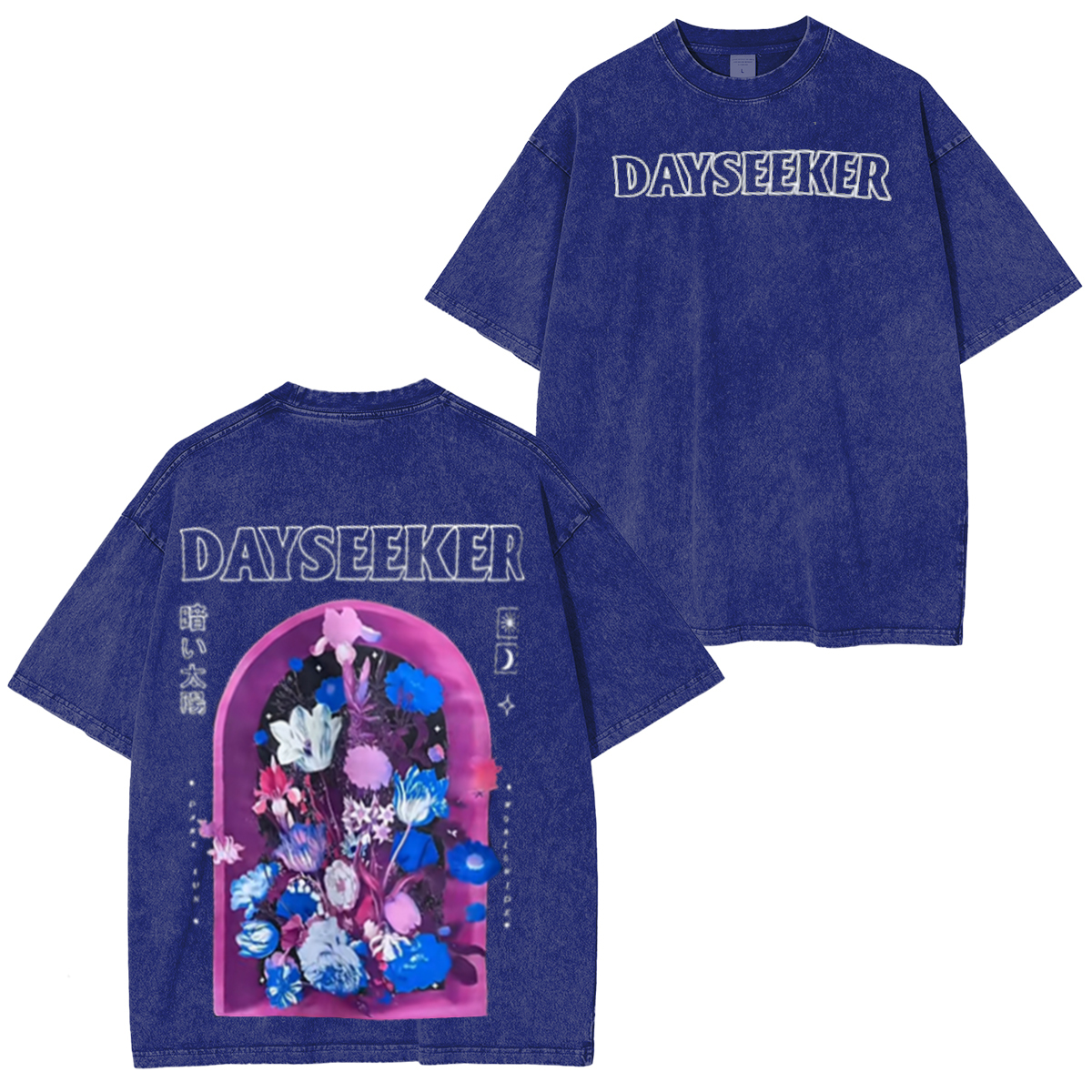 Dayseeker Floral Window Double Printed Washed Unisex T-Shirt