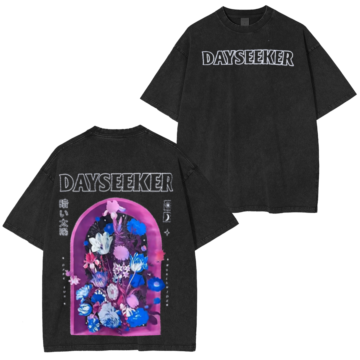 Dayseeker Floral Window Double Printed Washed Unisex T-Shirt