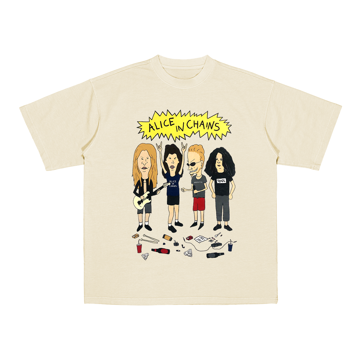 Classic Rock Band Cartoon  Cotton Unisex T-shirt