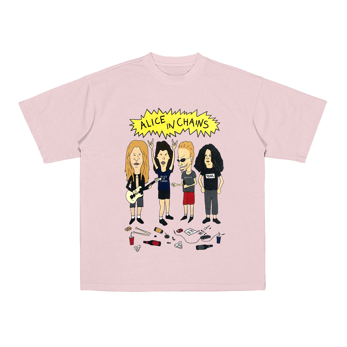 Classic Rock Band Cartoon  Cotton Unisex T-shirt