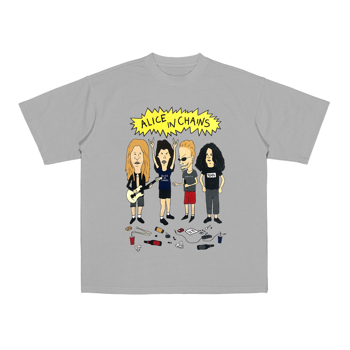 Classic Rock Band Cartoon  Cotton Unisex T-shirt