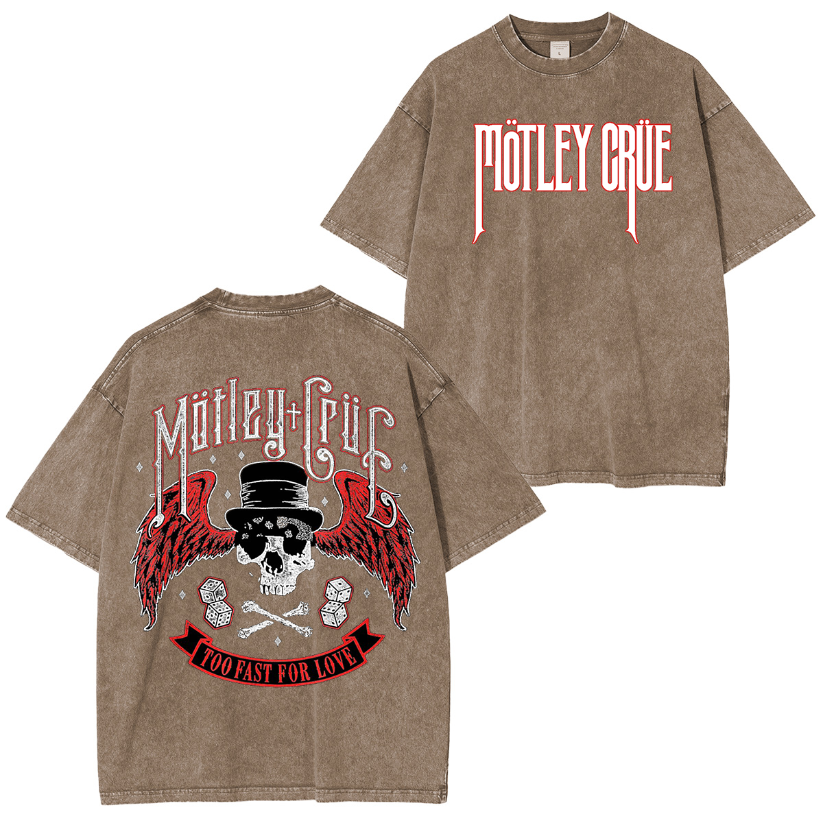 MOTLEY CRUE TOO FAST FOR LOVE Washed Unisex T-Shirt