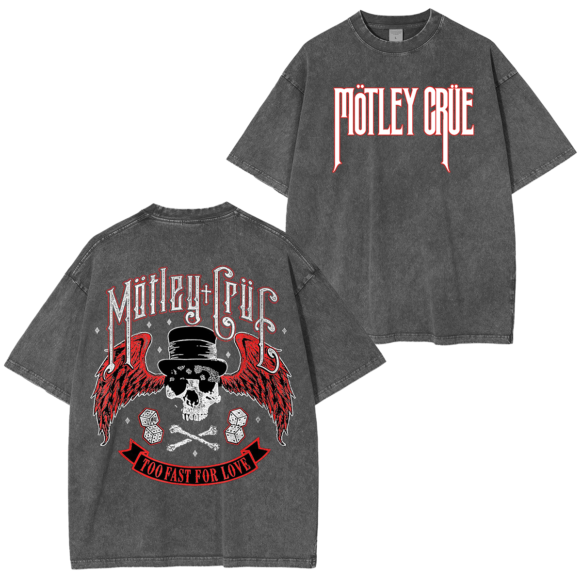 MOTLEY CRUE TOO FAST FOR LOVE Washed Unisex T-Shirt