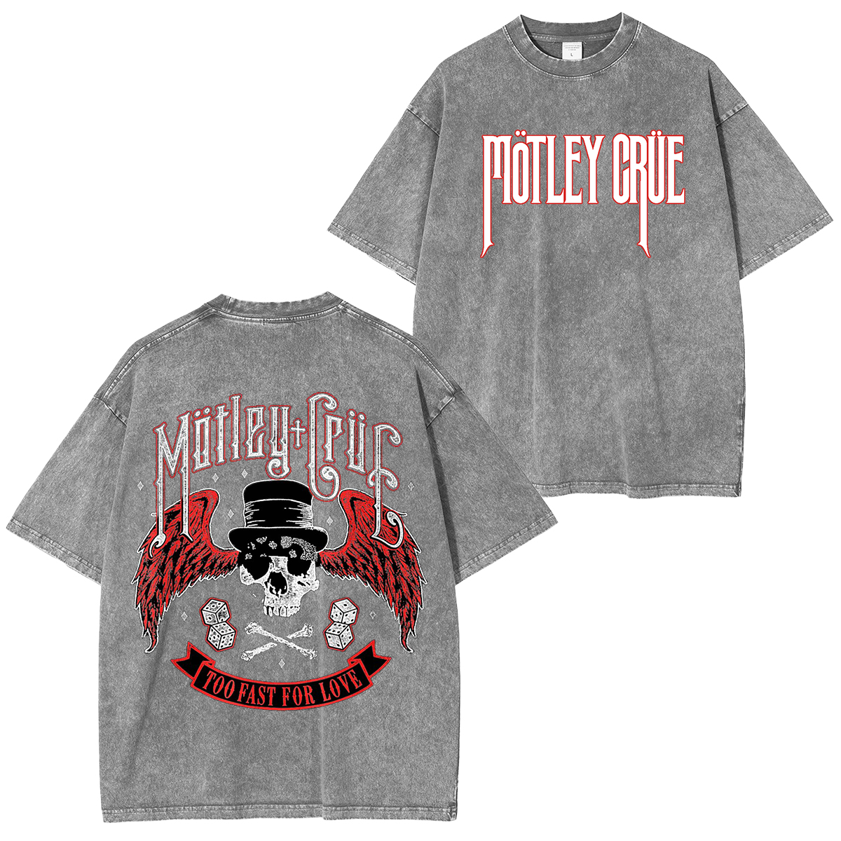 MOTLEY CRUE TOO FAST FOR LOVE Washed Unisex T-Shirt