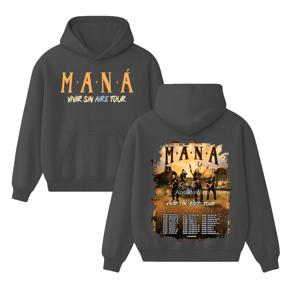 Maná Living without Air Tour 2025 Unisex Cotton Hoodie