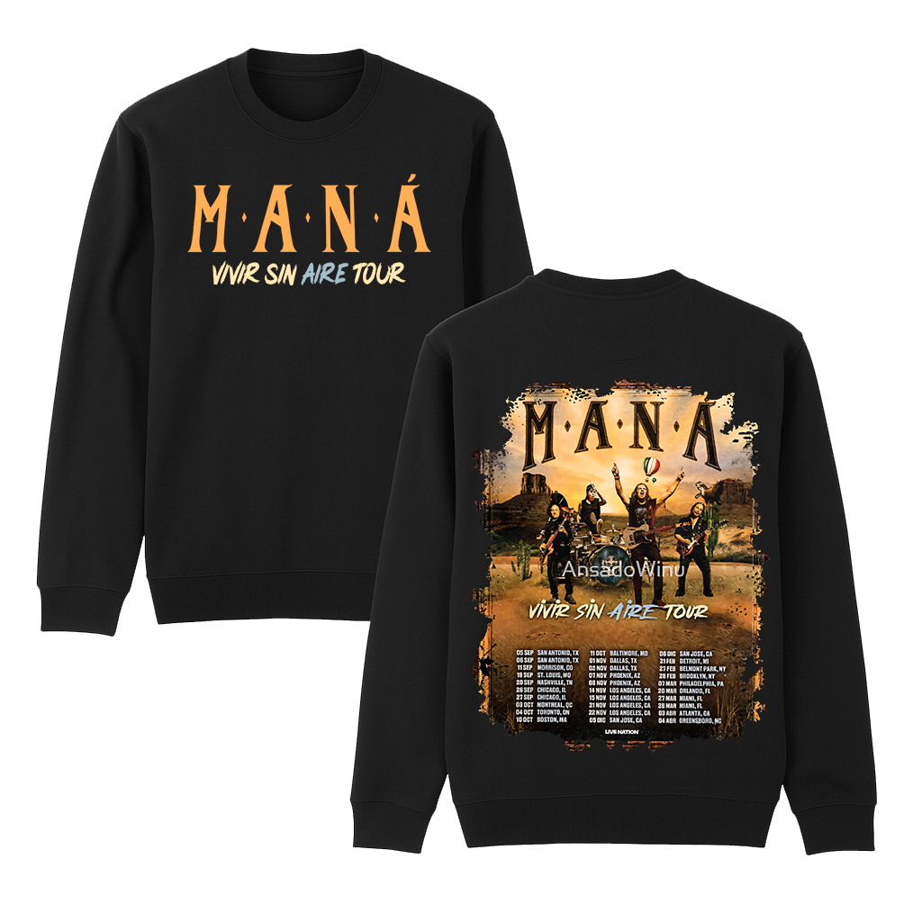 Maná Living without Air Tour 2025 Unisex Crewneck Sweatshirt