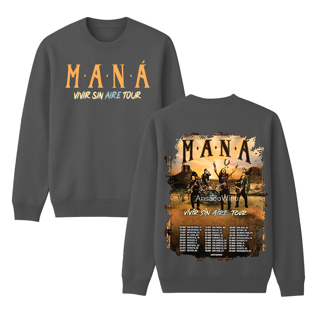 Maná Living without Air Tour 2025 Unisex Crewneck Sweatshirt