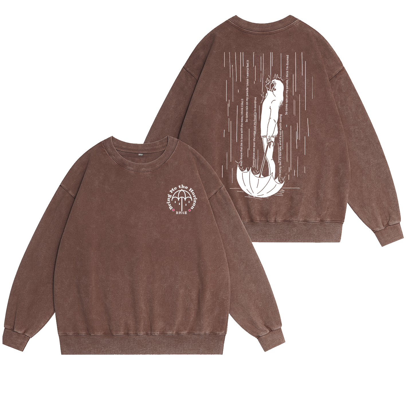 Bring Me The Horizon Unisex Washed Crewneck Sweatshirt