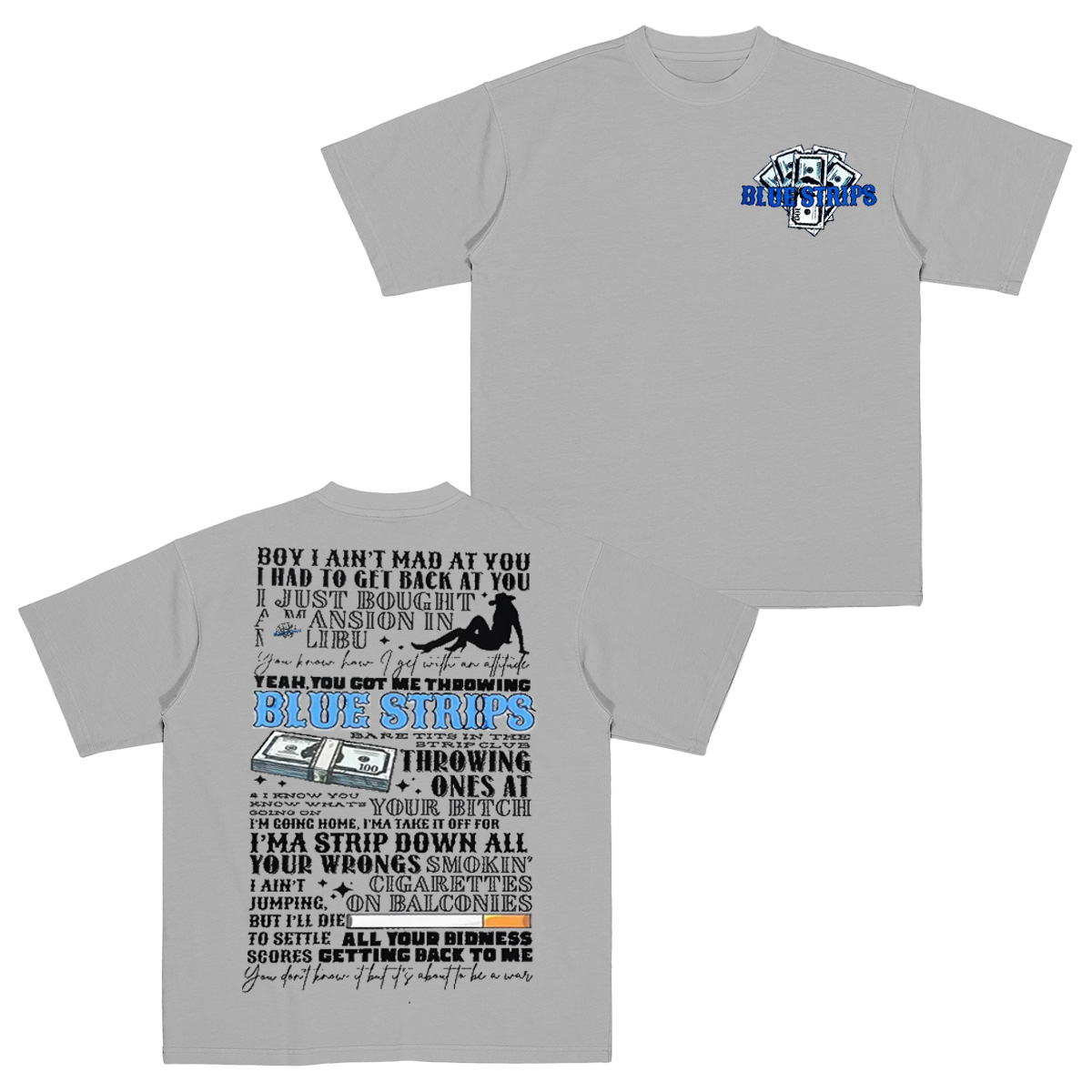 Blue Strips, Big Vibes Cotton Unisex T-shirt